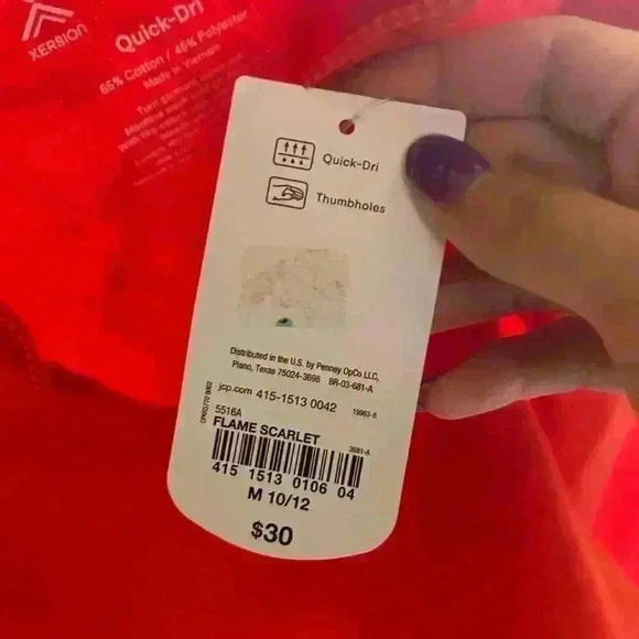 Xersion Quick-Dri 1/4 Zip Sweatshirt, Big Kid's Size 10/12, Orange - Picture 3 of 3